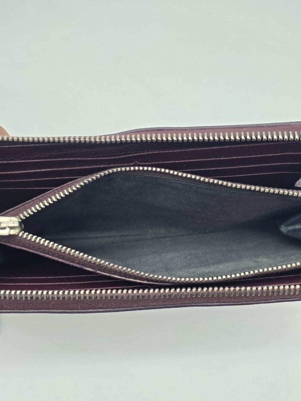 YSL Maroon Zipper Long Wallet - Picture 9 of 16